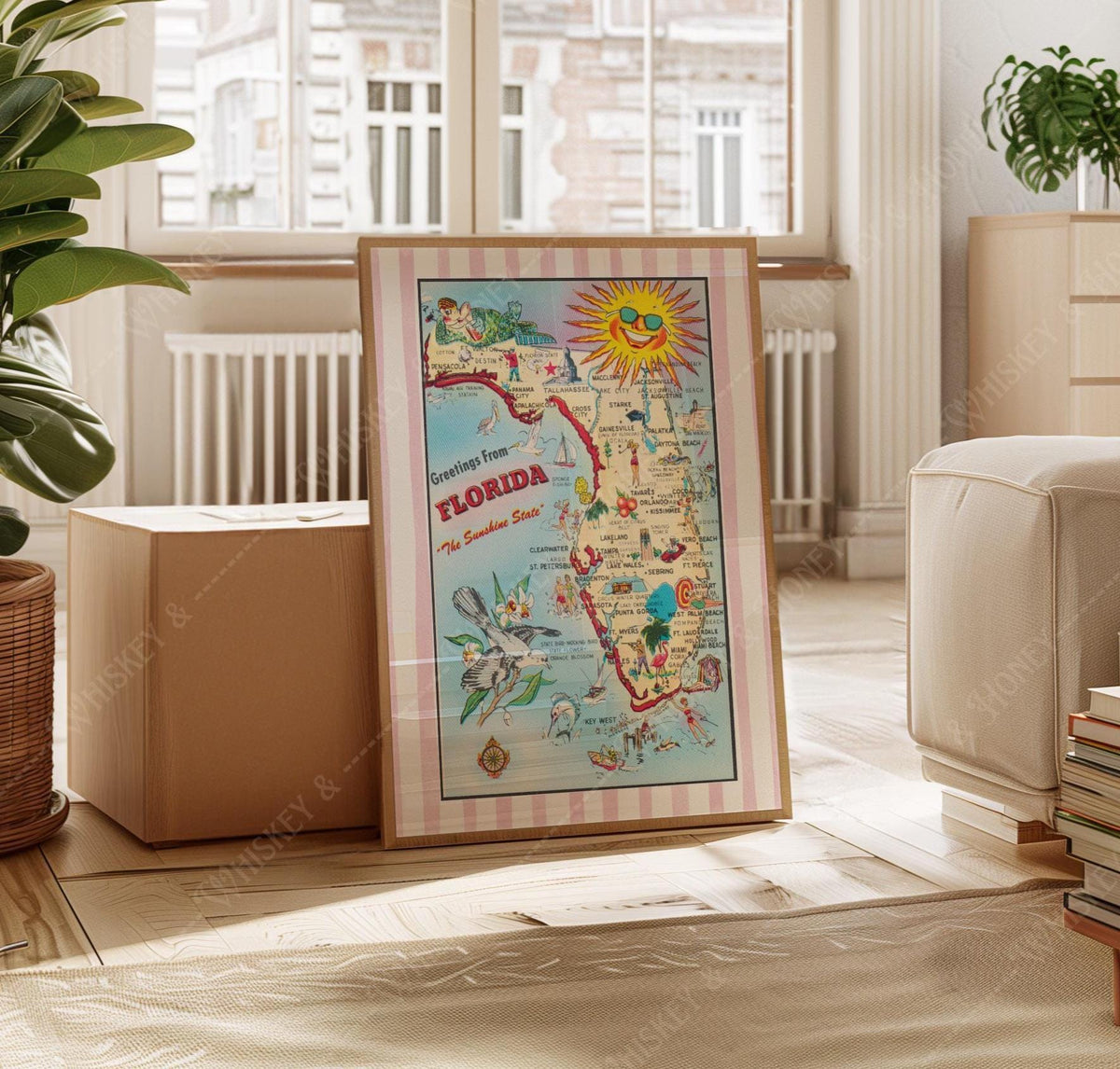 Vintage Florida Map Print