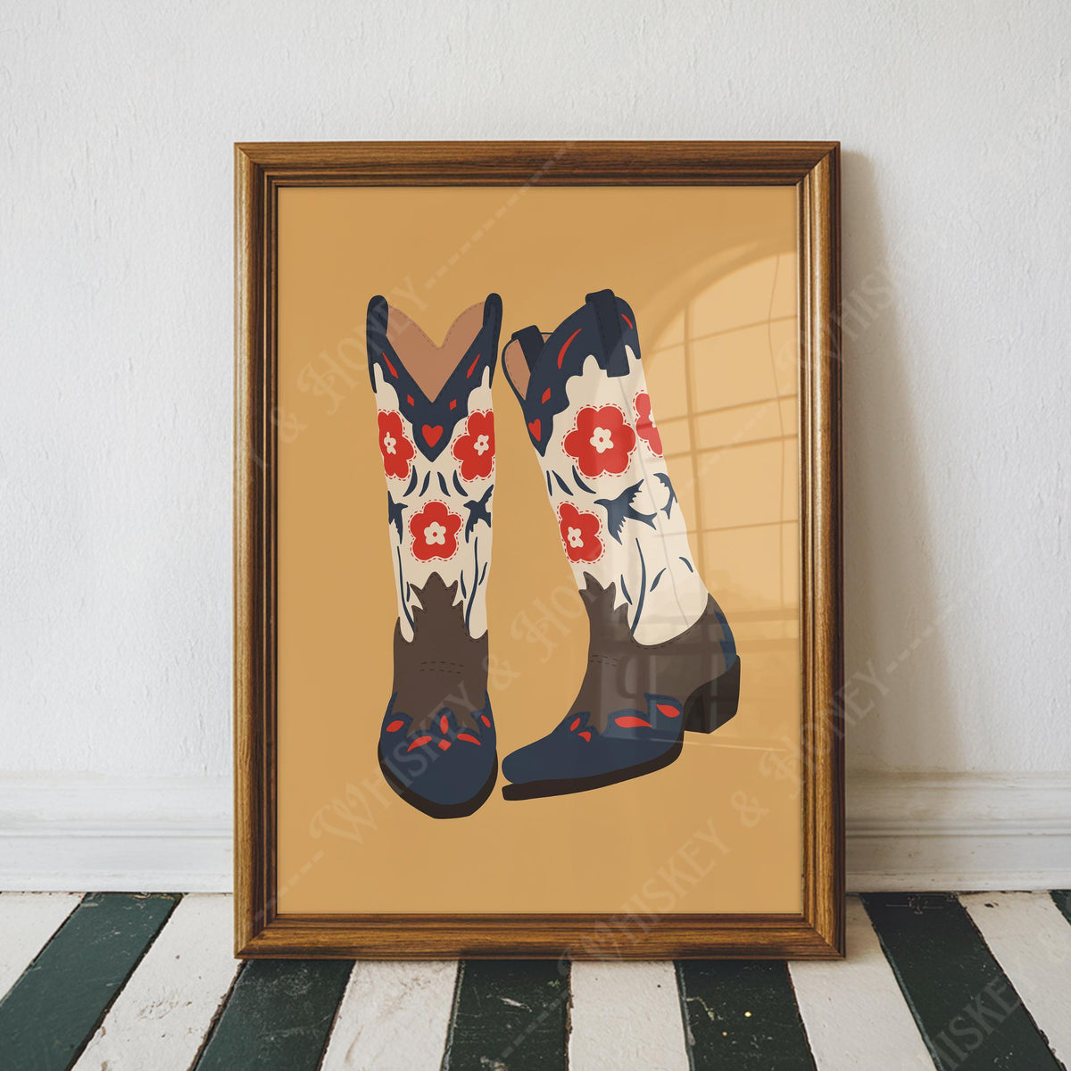 Flower Cowgirl Boots Print