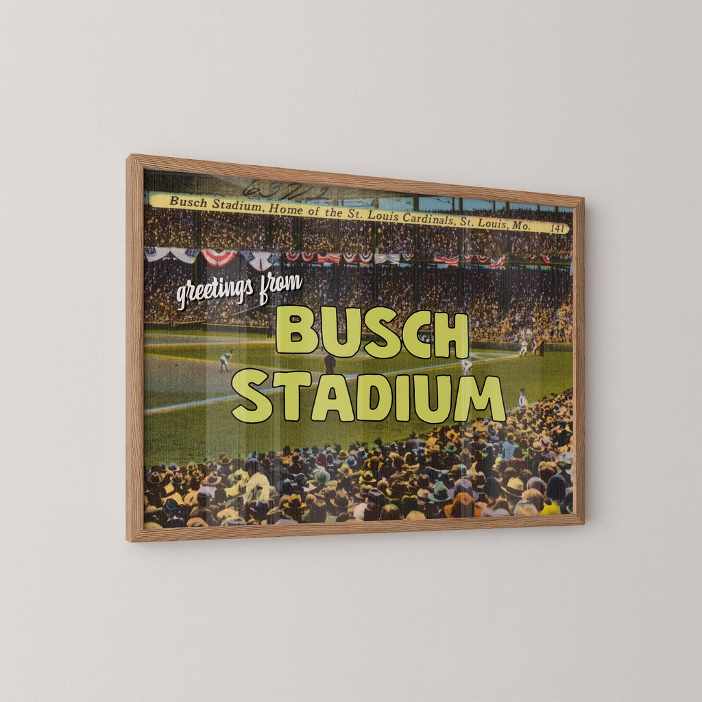 Busch Stadium Vintage Postcard Art Print