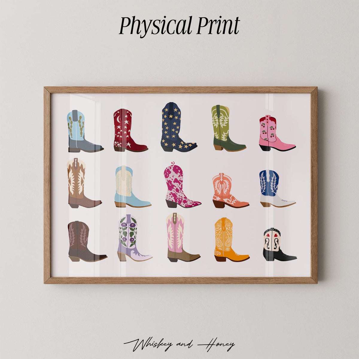 Cowgirl Boots Horizontal Print