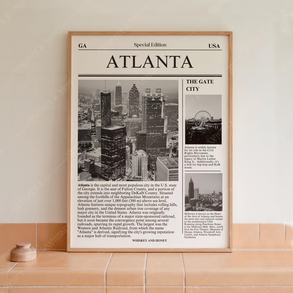 Atlanta Georgia Newspaper Print