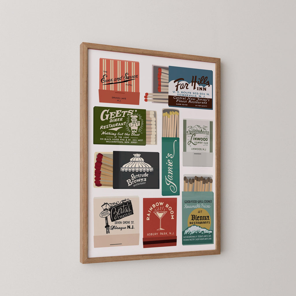Vintage New Jersey Matchbooks Print
