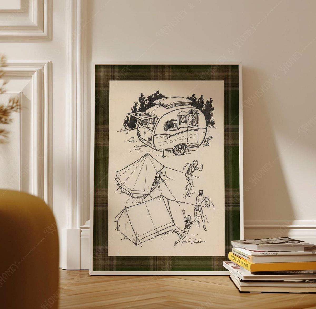 Vintage Camping Illustration Print