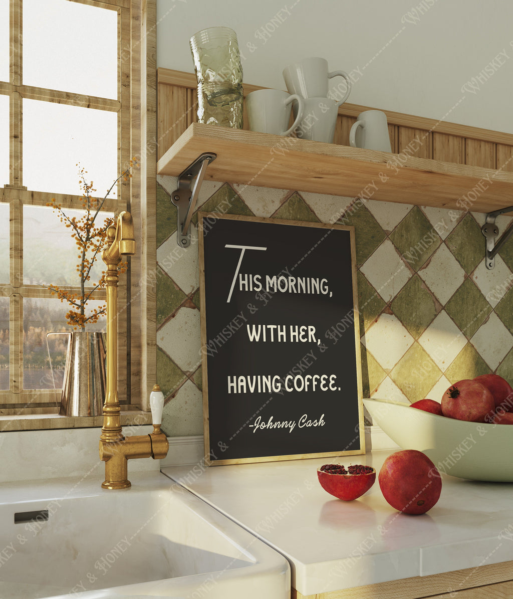 Johnny Cash Coffee Quote Print