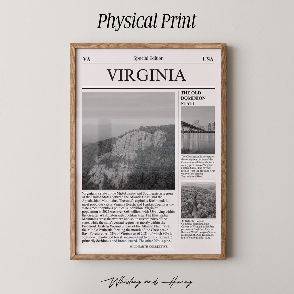 Virginia State Newspaper Print