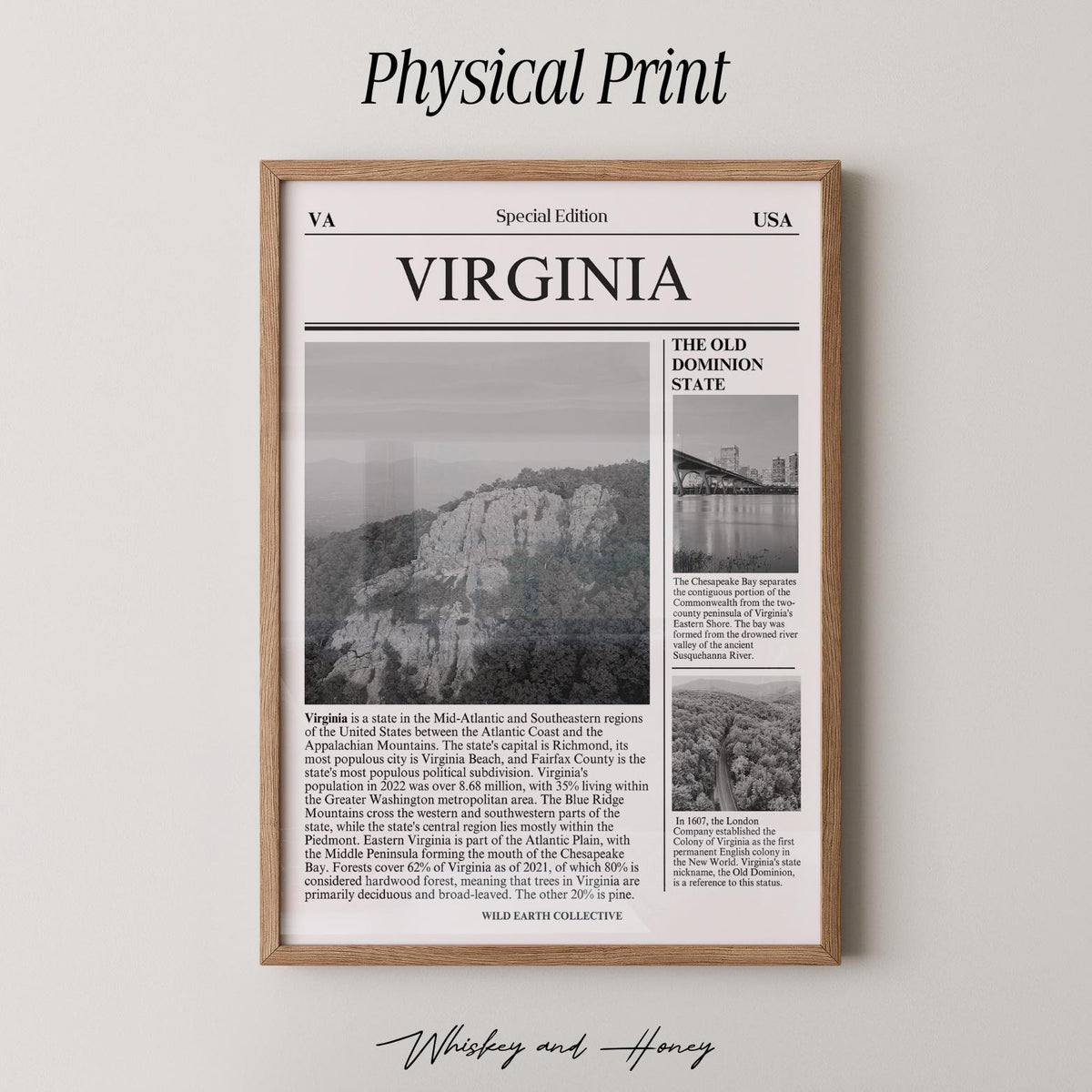 Virginia State Newspaper Print