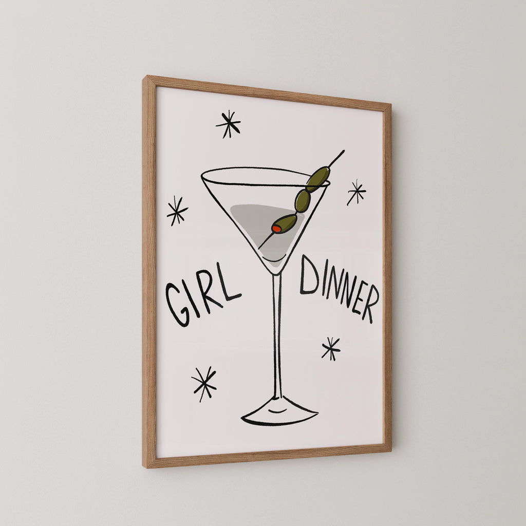 Girl Dinner Martini Print