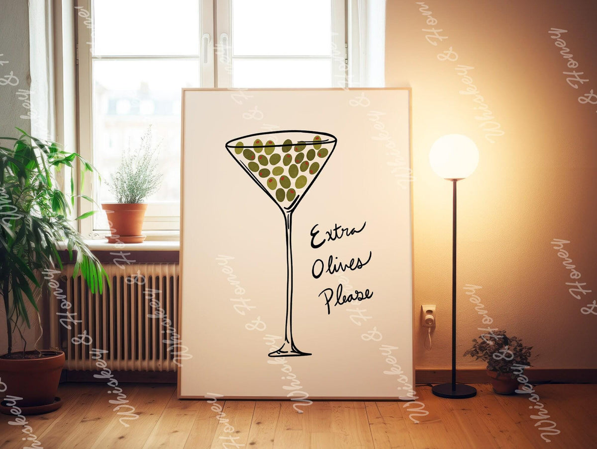 Extra Olives Please Martini Print