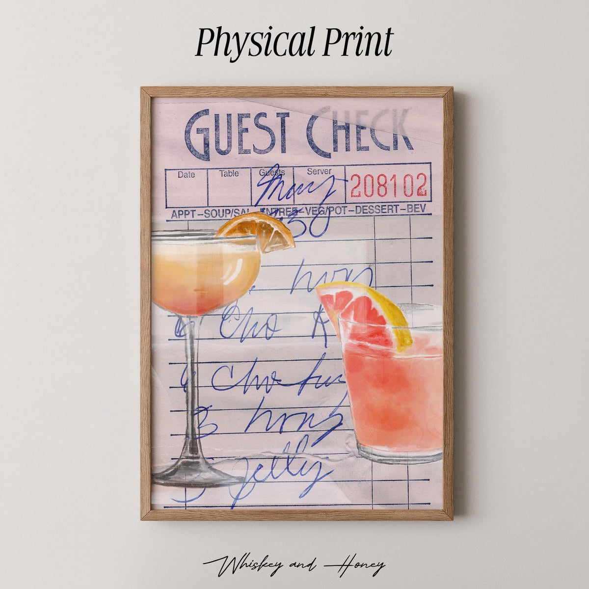 Vintage Guest Check Print