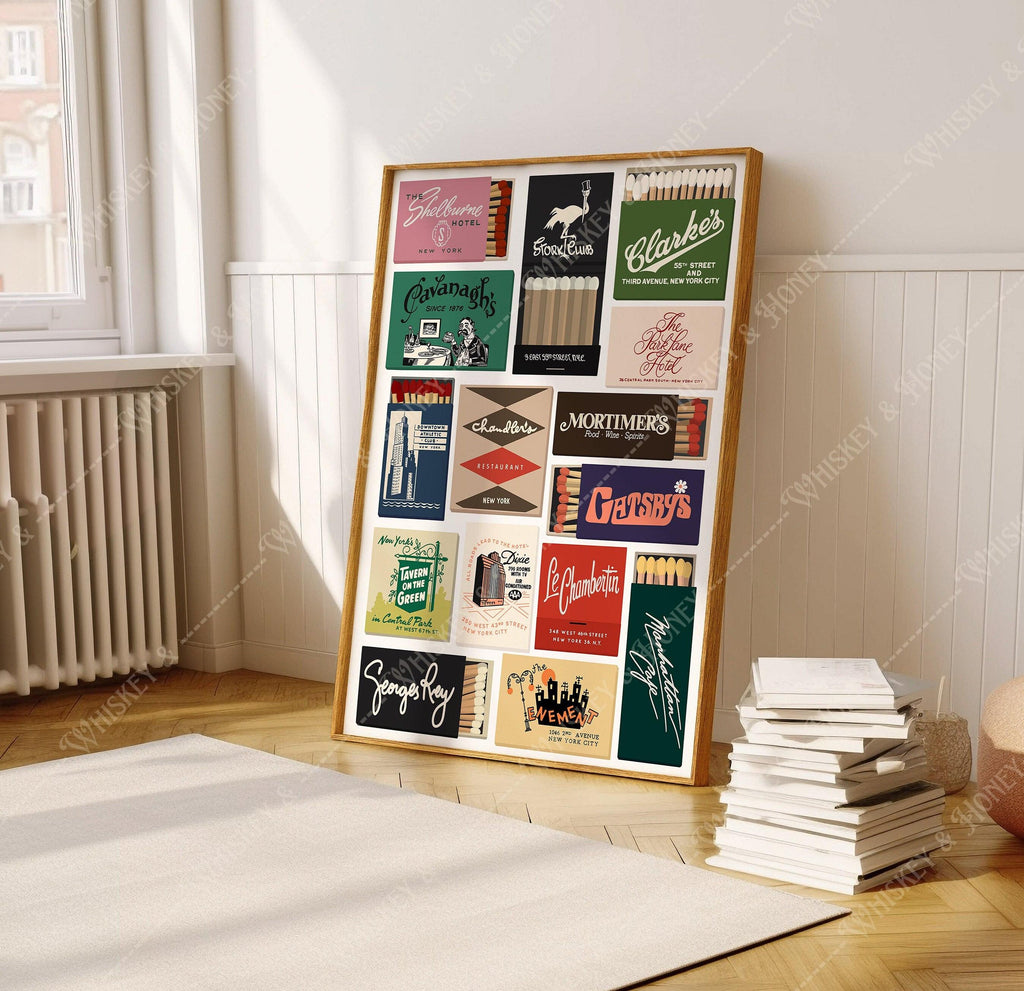 Vintage NYC Matchbook Collage Print