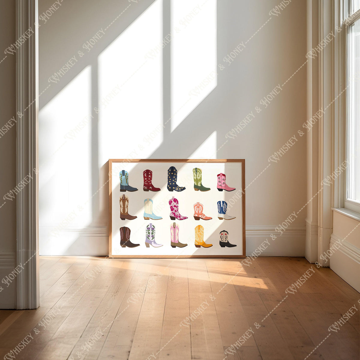 Cowgirl Boots Horizontal Print