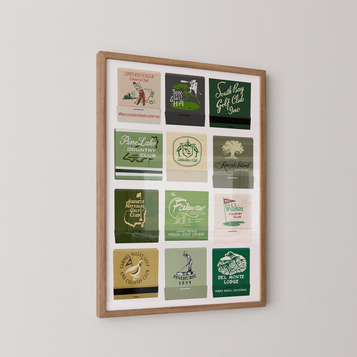 Vintage Golf Courses Matchbooks Print