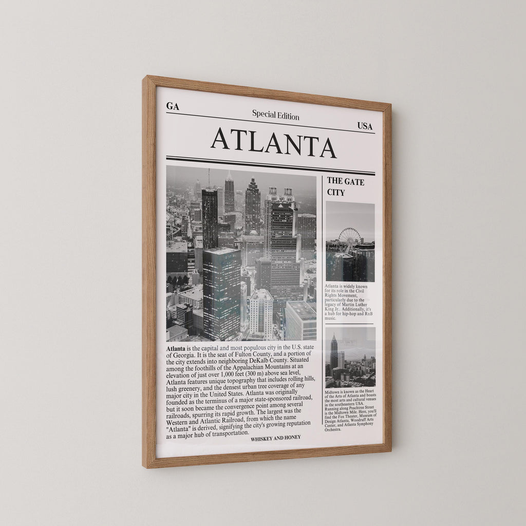 Atlanta Georgia Newspaper Print