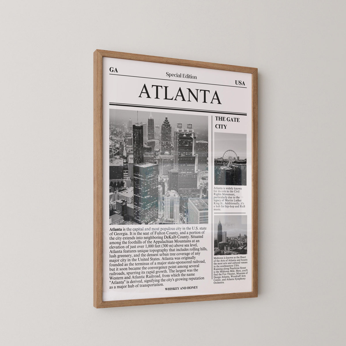 Atlanta Georgia Newspaper Print