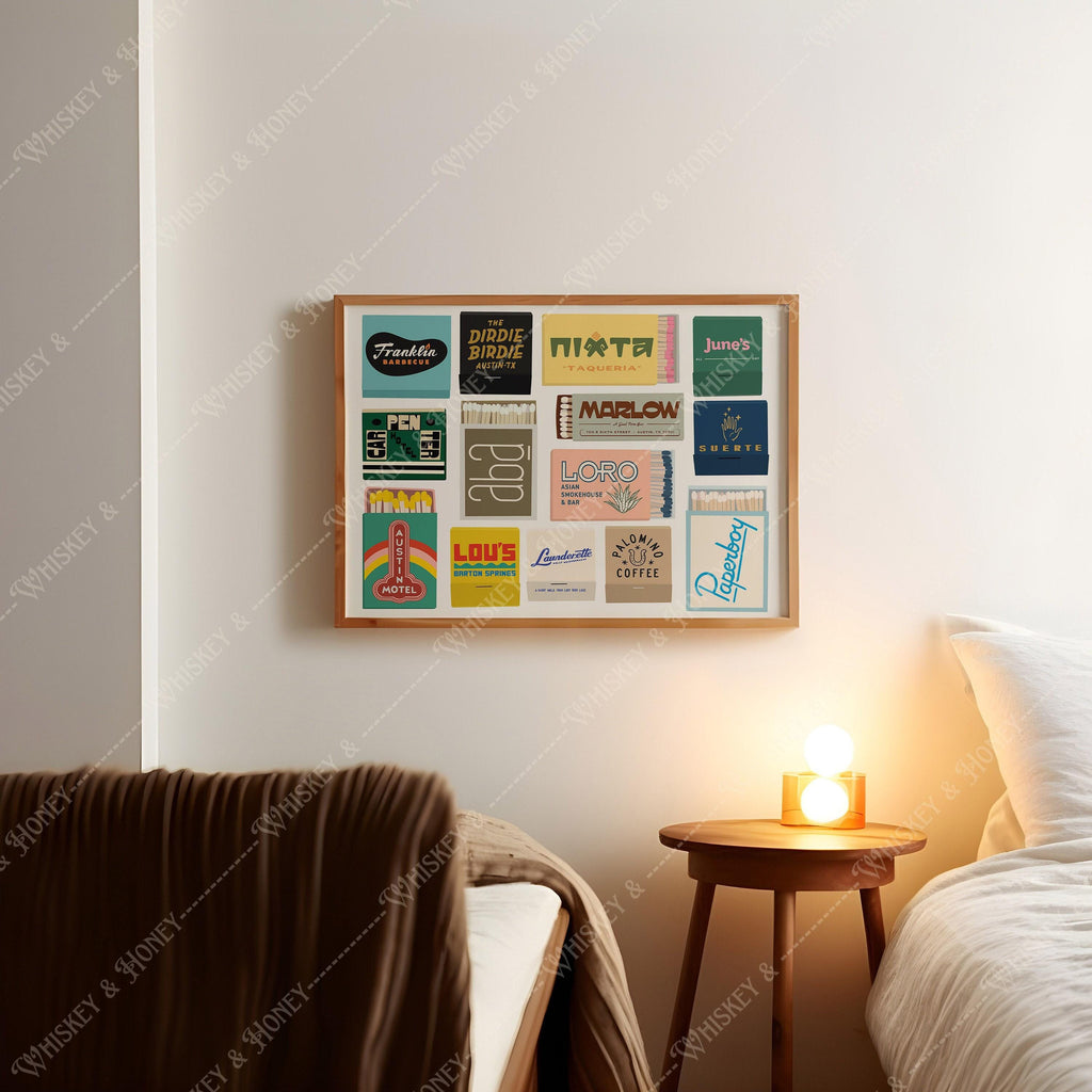 Austin TX Horizontal Matchbook Art Print