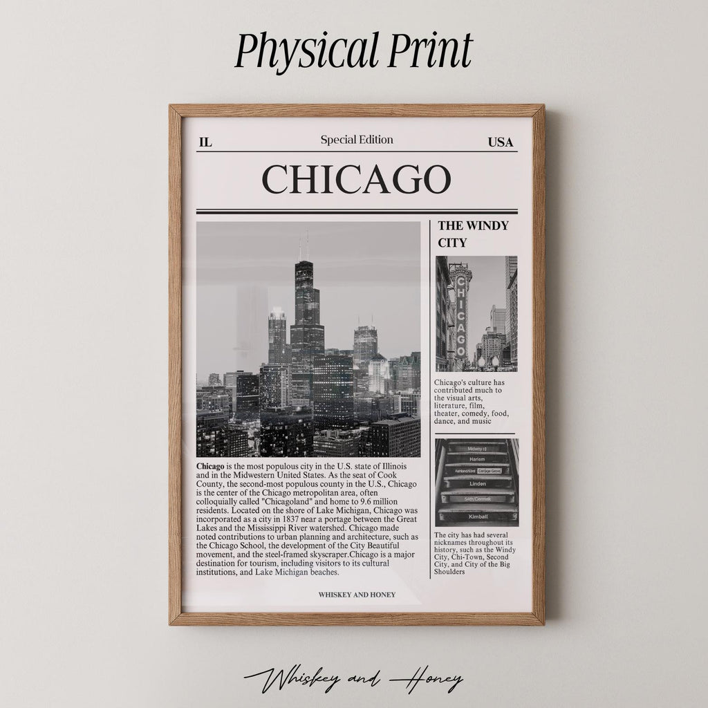 Chicago Illinois Newspaper Print