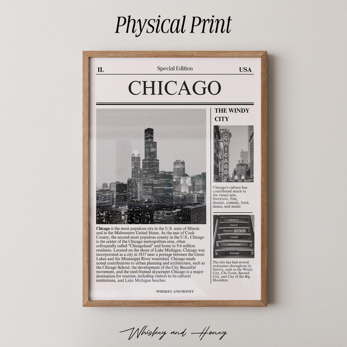 Chicago Illinois Newspaper Print