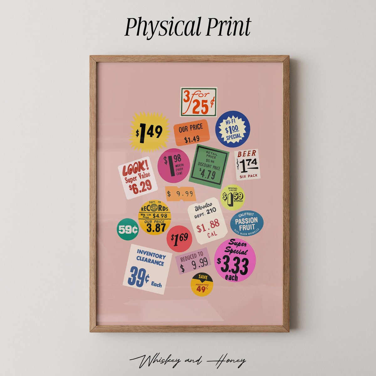 Vintage Price Stickers Art Print
