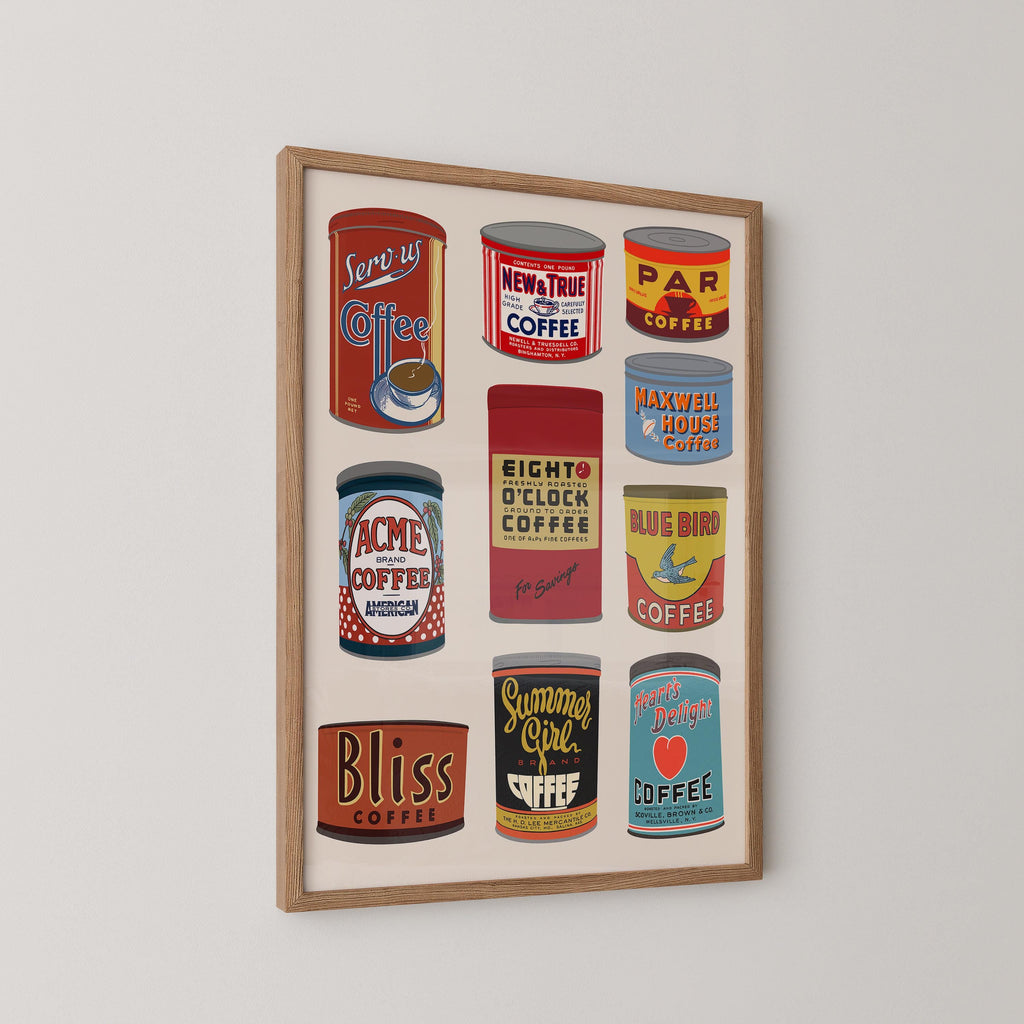 Vintage Coffee Cans Print