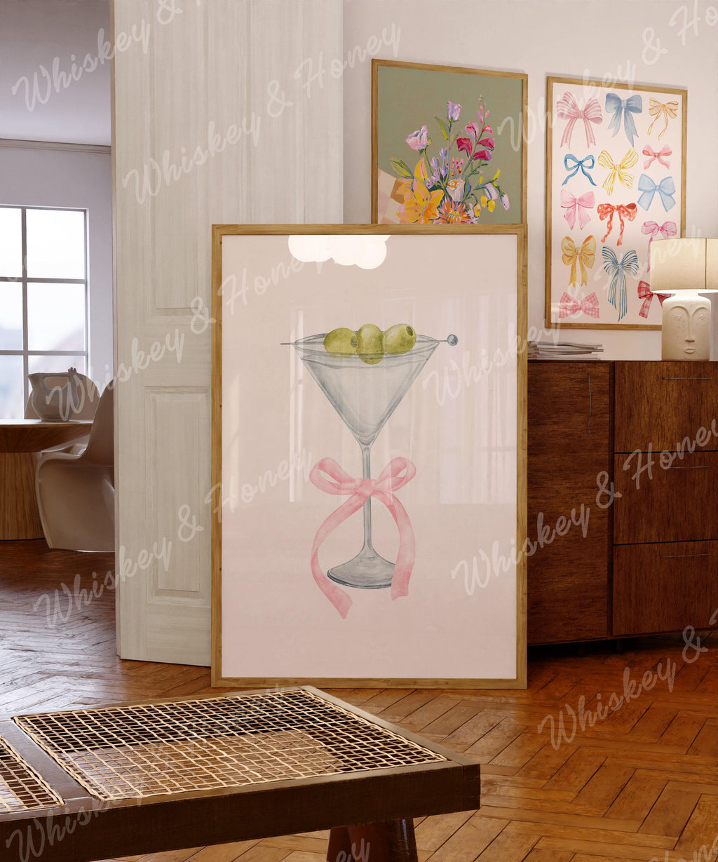 Watercolor Martini Print