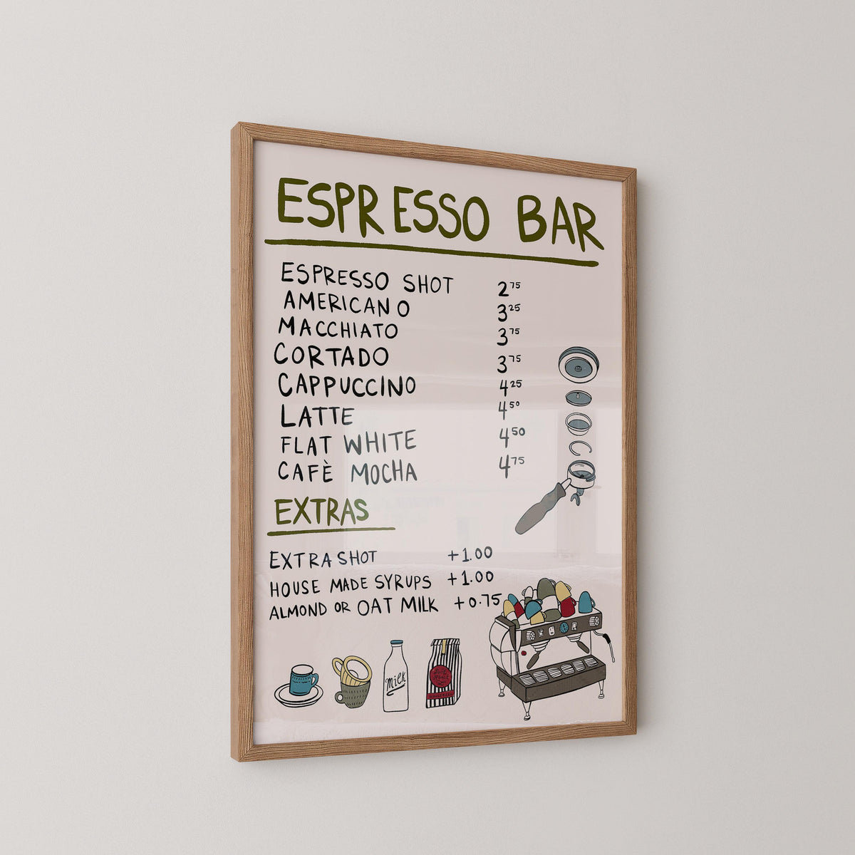 Espresso Bar Menu Art Print