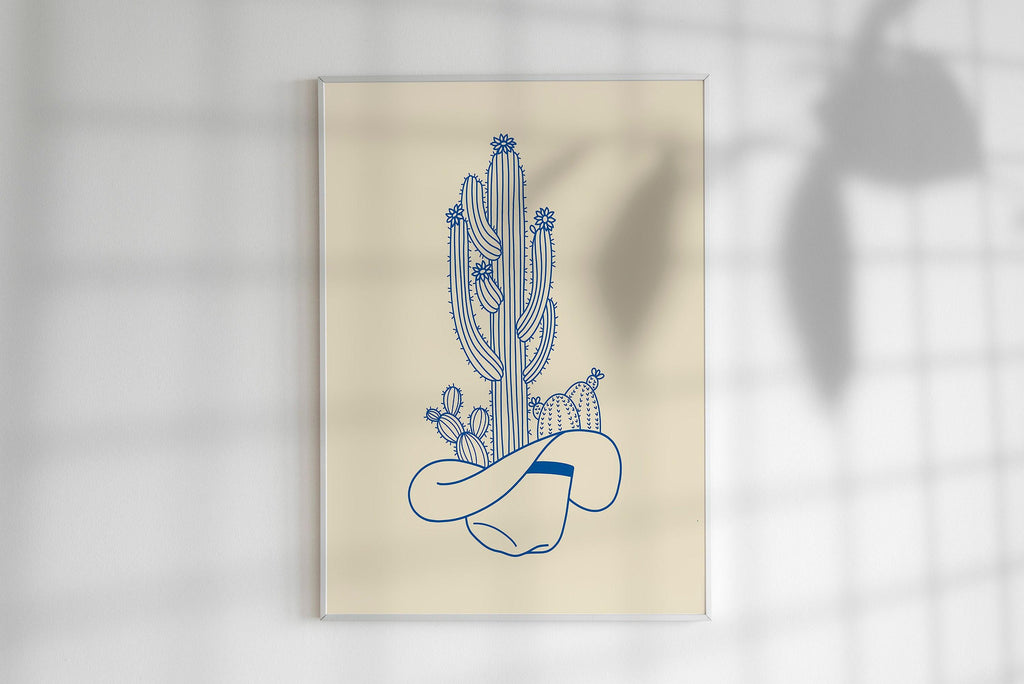 Cactus and Cowboy Hat Print