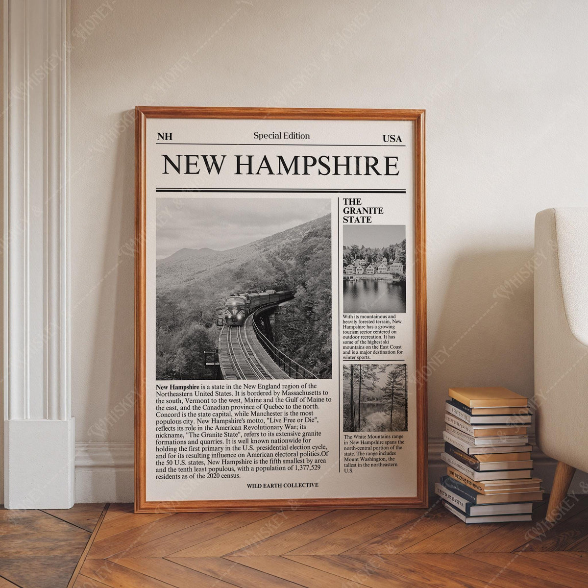 New Hampshire Newspaper Art Print