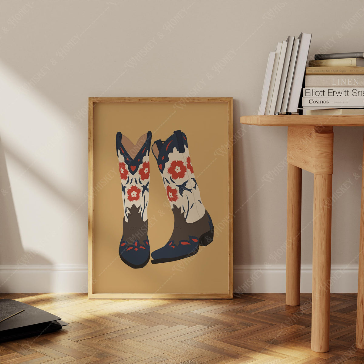 Flower Cowgirl Boots Print