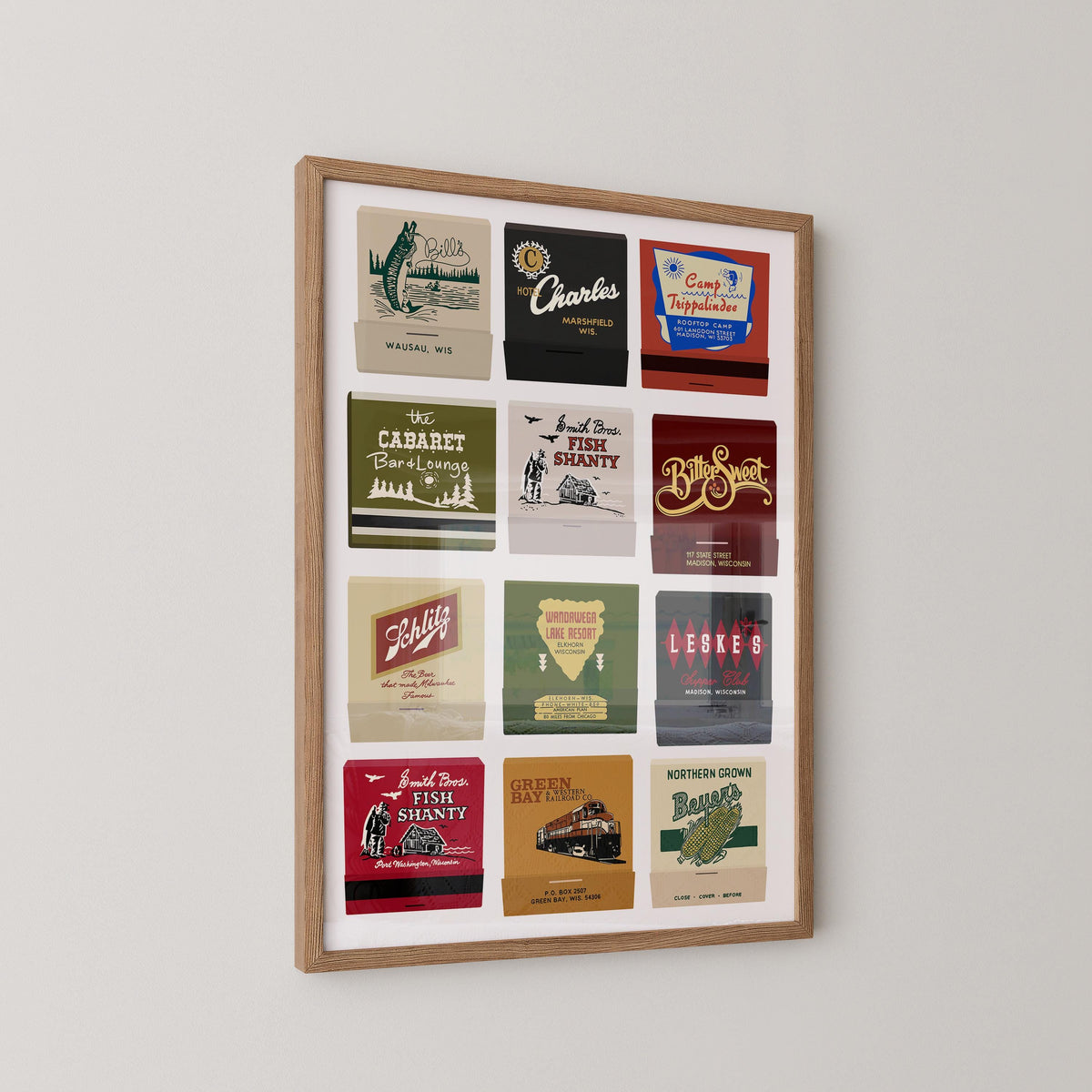 Vintage Wisconsin Matchbook Art Print