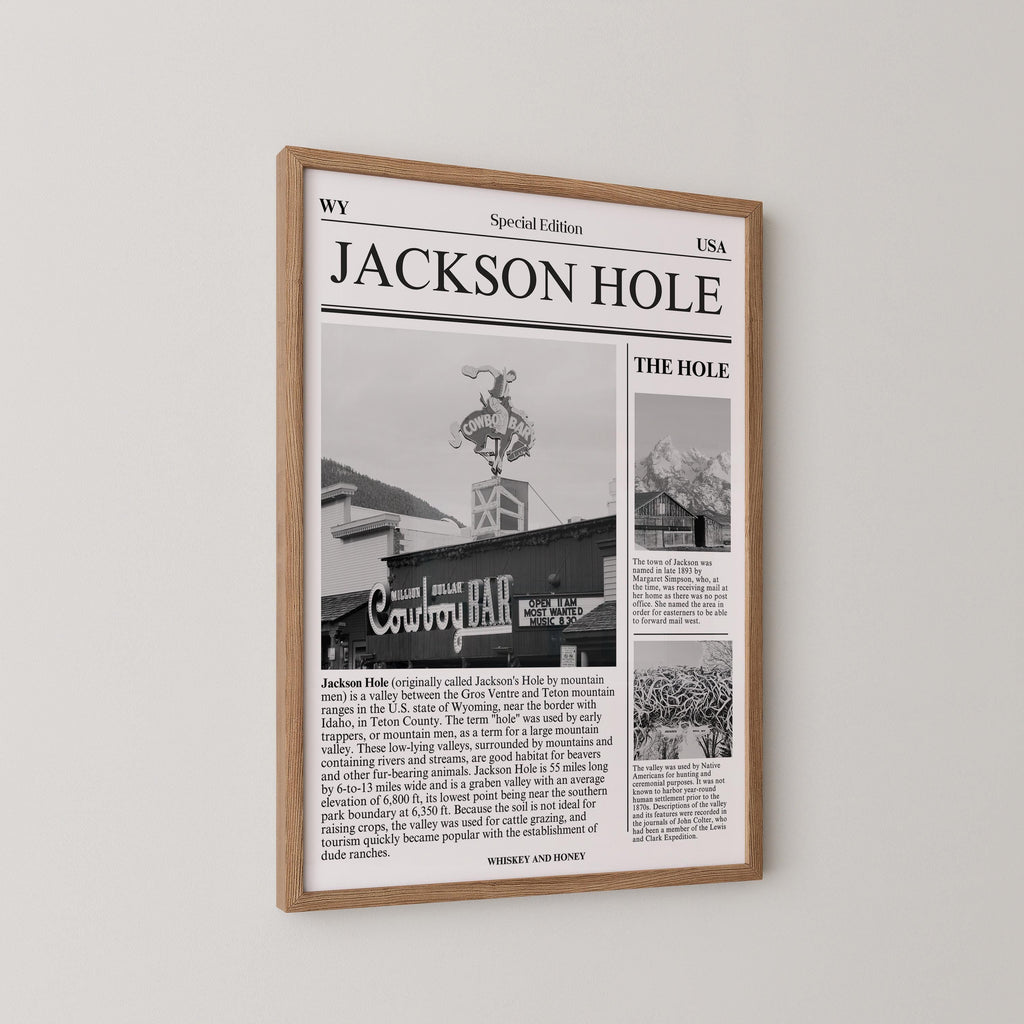 Jackson Hole Wyoming Newspaper Print
