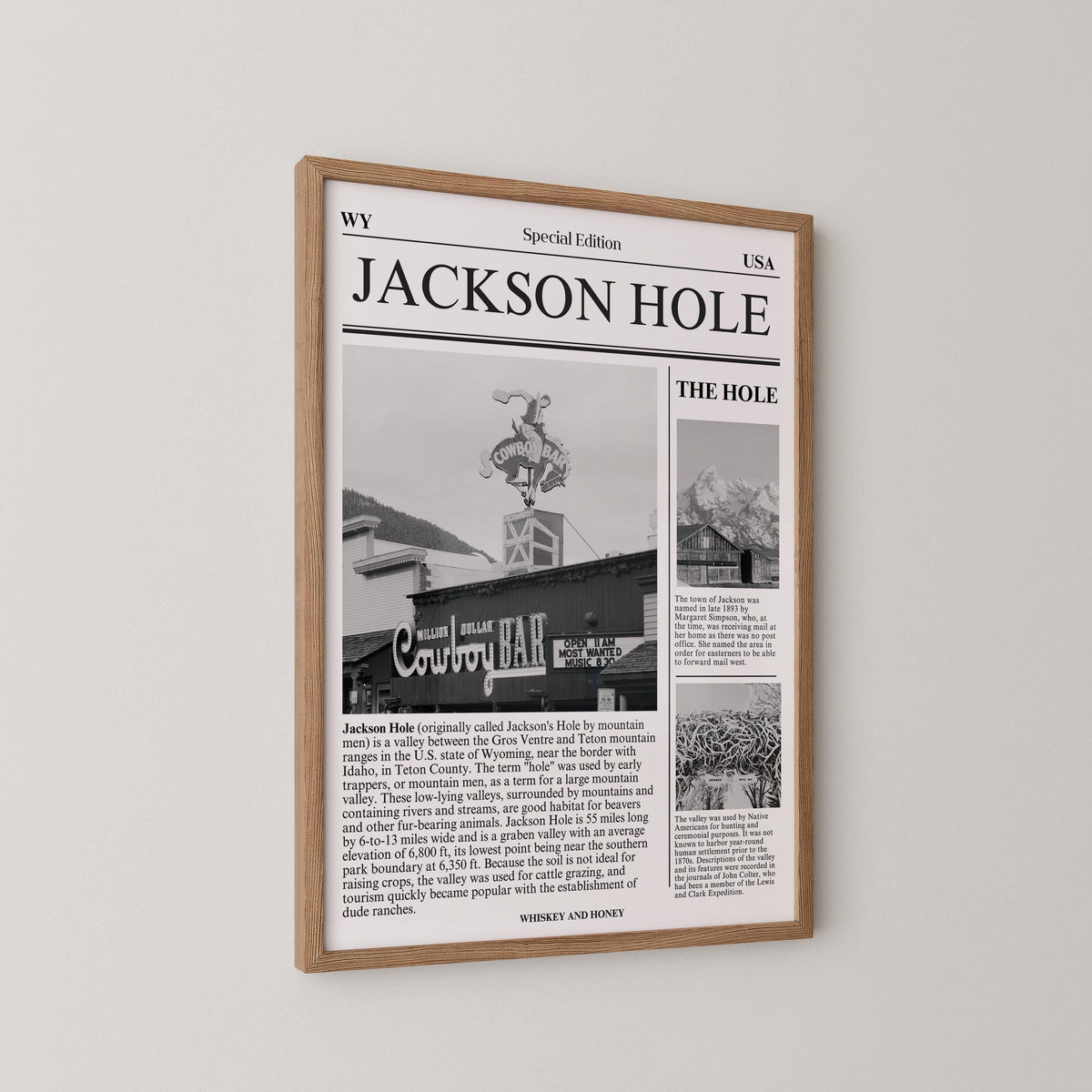 Jackson Hole Wyoming Newspaper Print