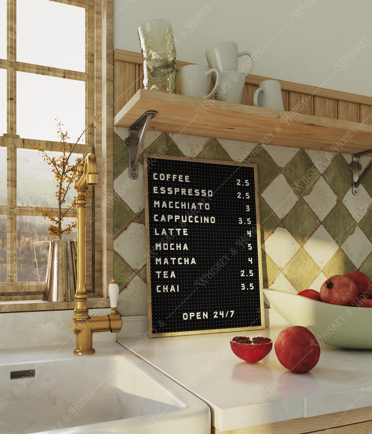 Black Coffee Bar Menu Print