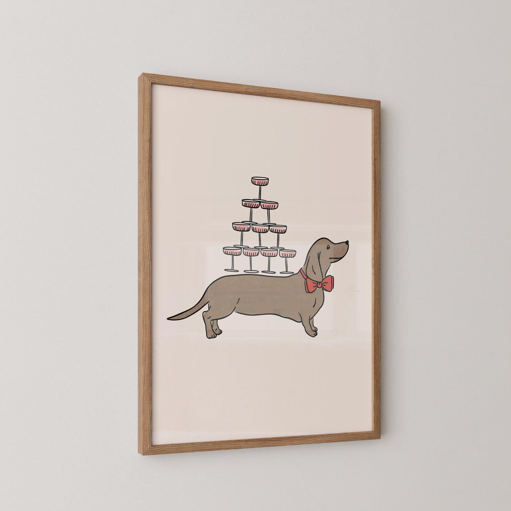 Weiner Dog Martini Print