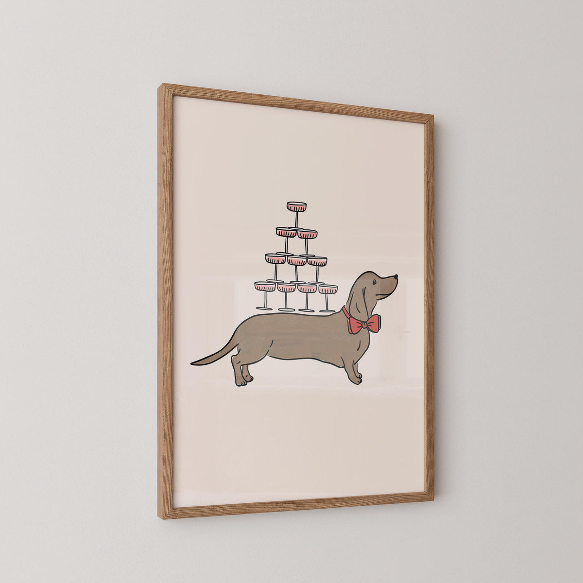 Weiner Dog Martini Print