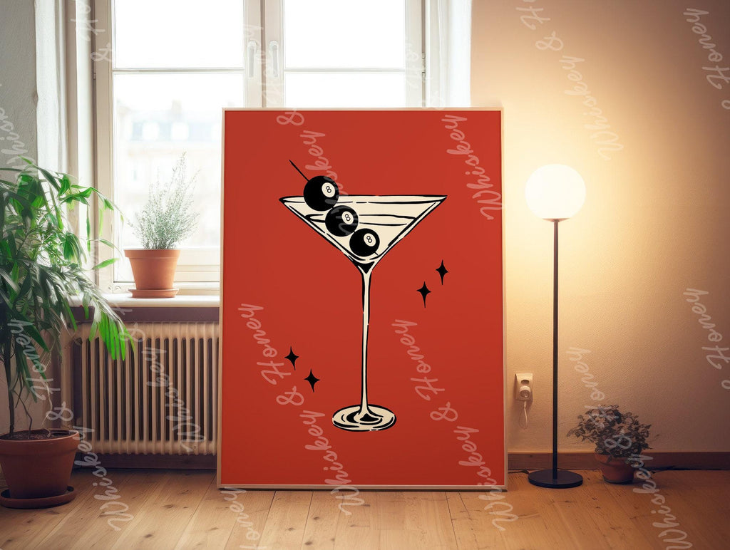 8 Ball Martini Print