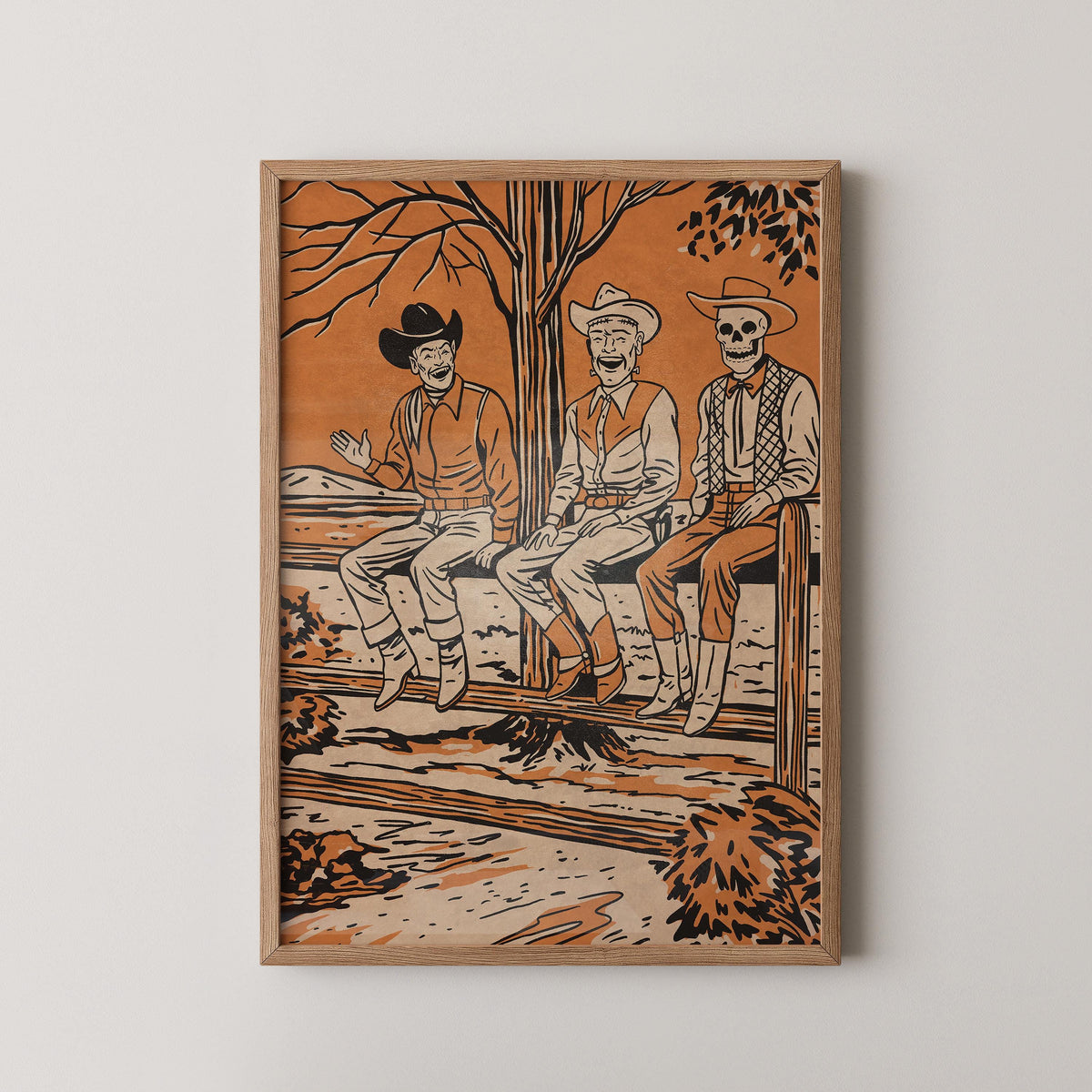 Spooky Cowboys Art Print