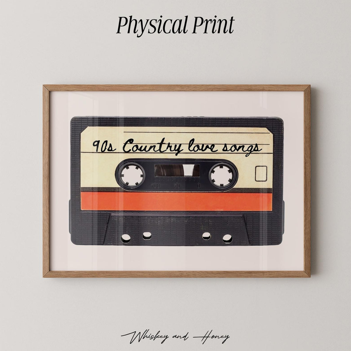 90s Country Love Songs Cassette Tape Print