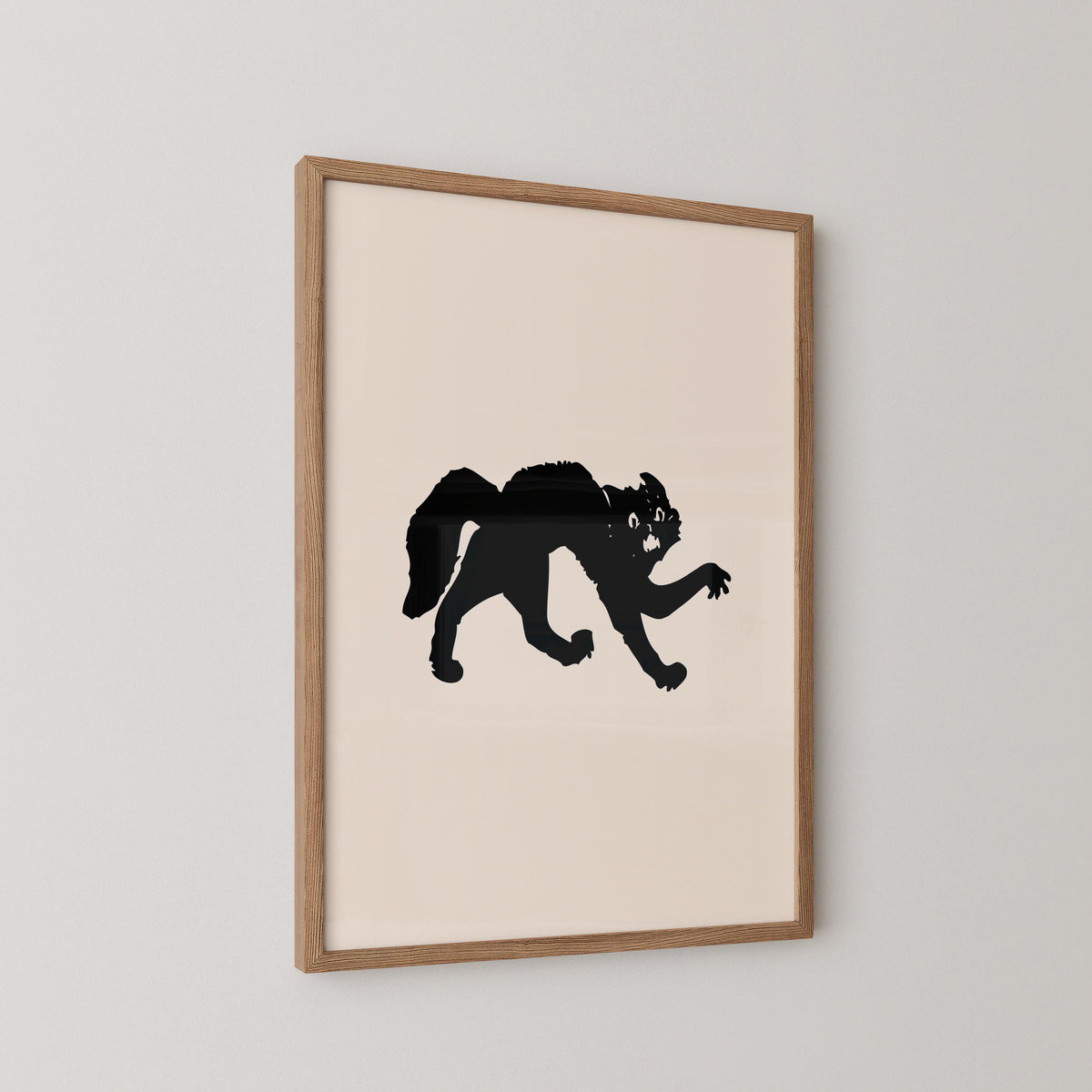 Vintage Scary Black Cat Print