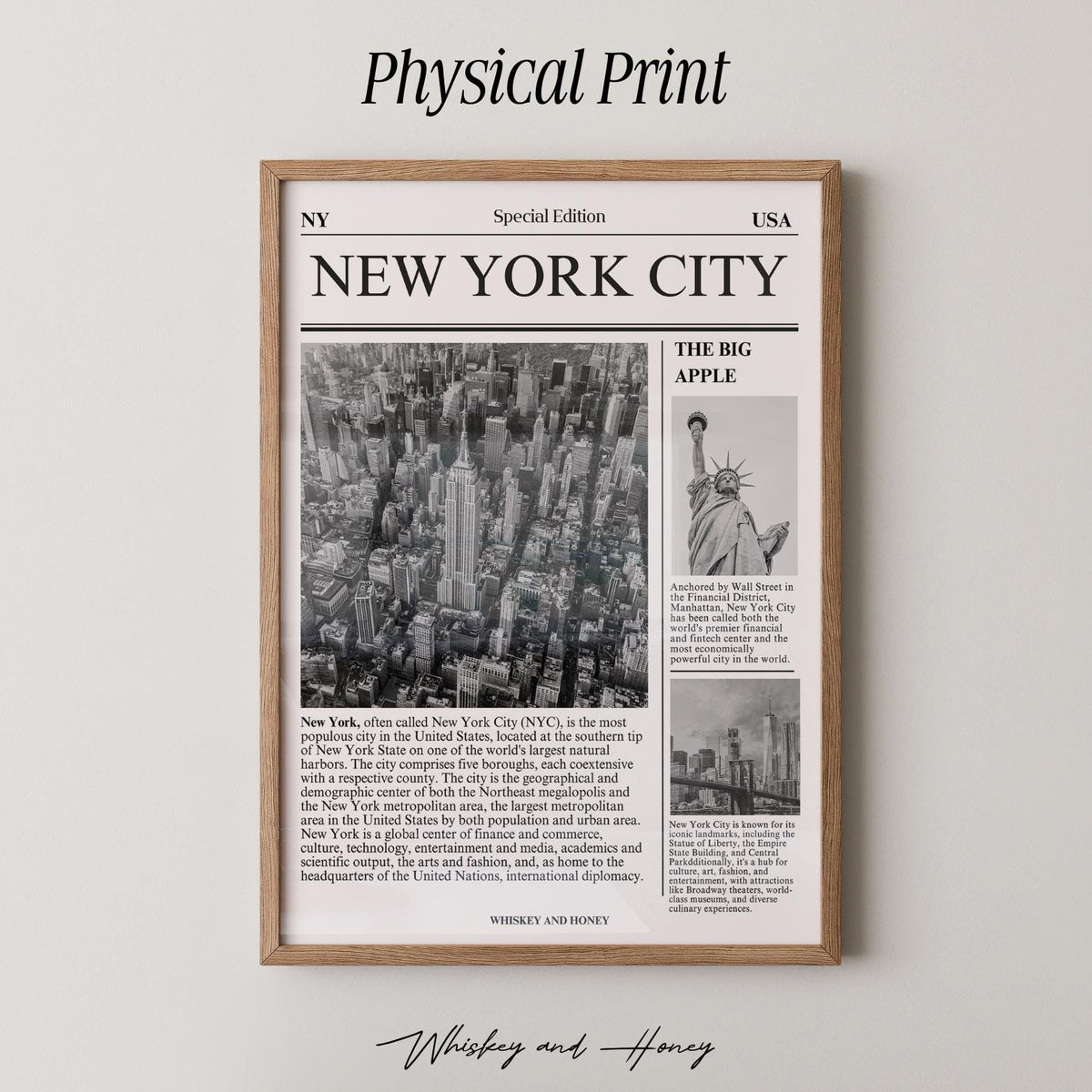 New York City Newspaper Print