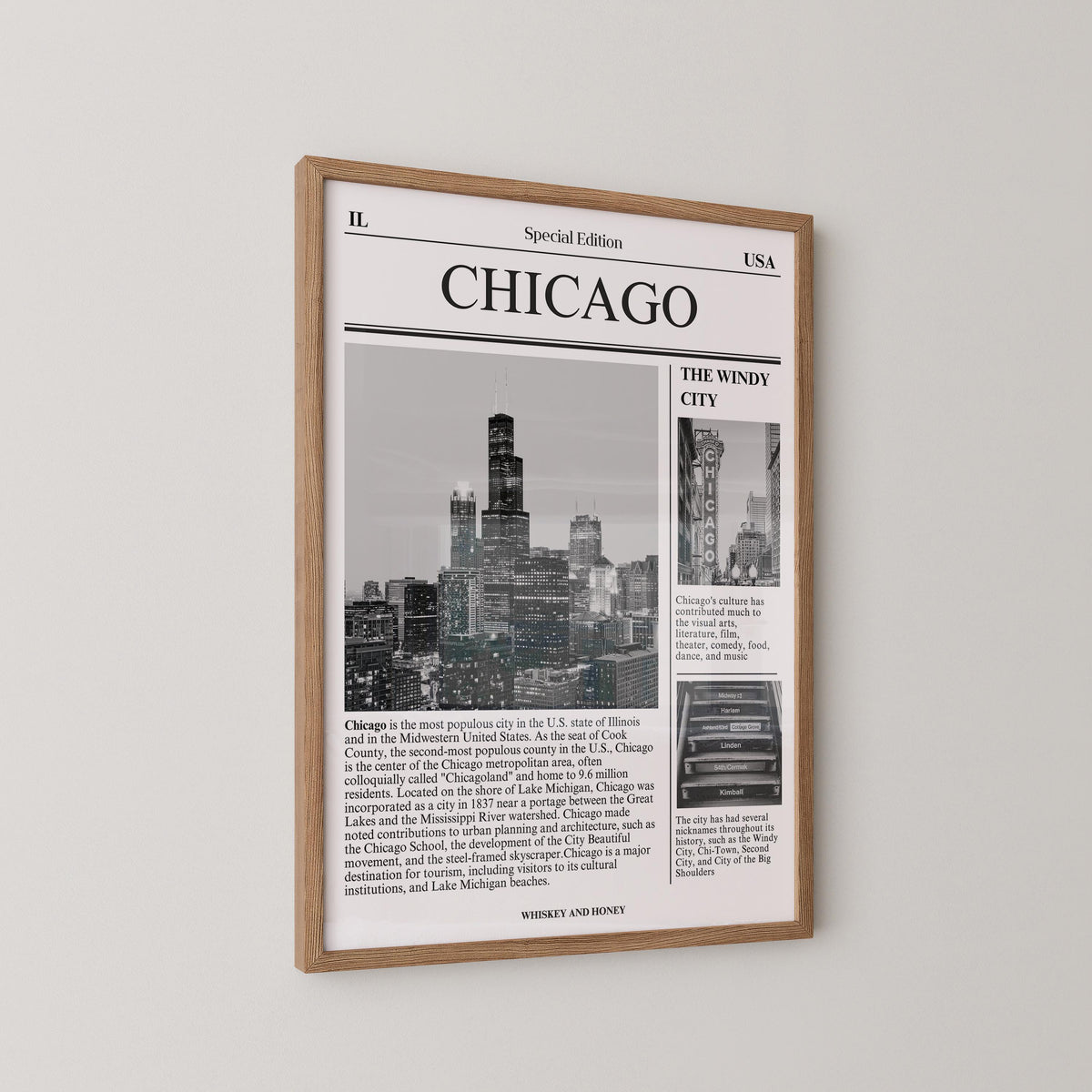 Chicago Illinois Newspaper Print