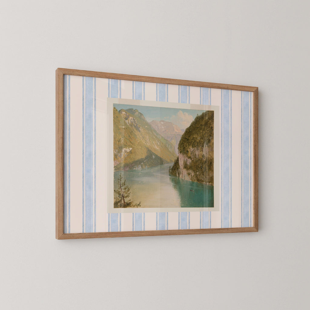 Vintage River Oil Painting Print