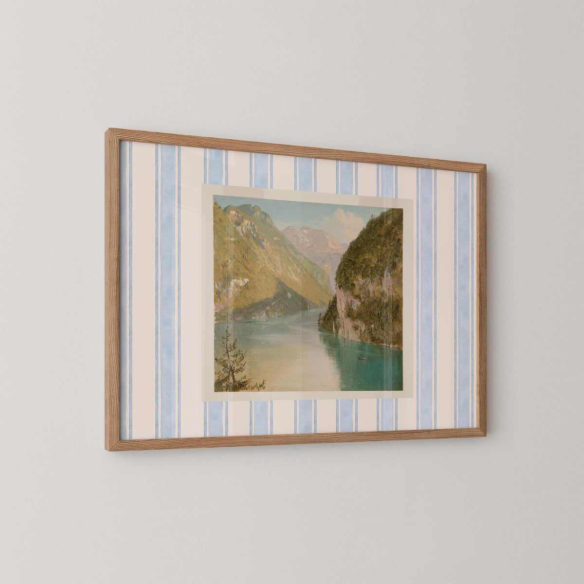 Vintage River Oil Painting Print