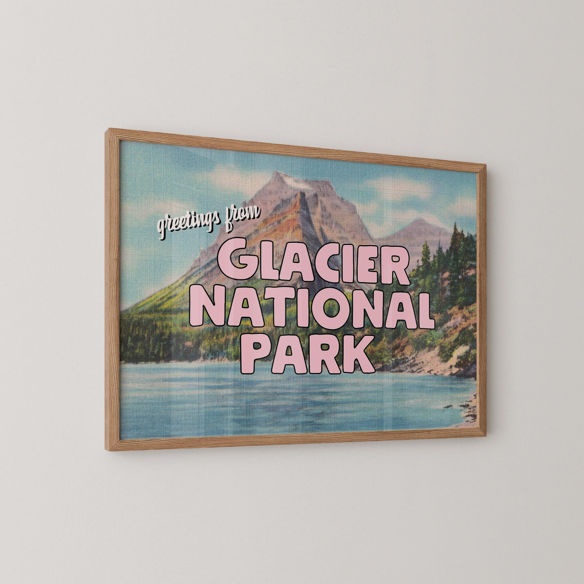 Greetings from Glacier National Park Postcard Print