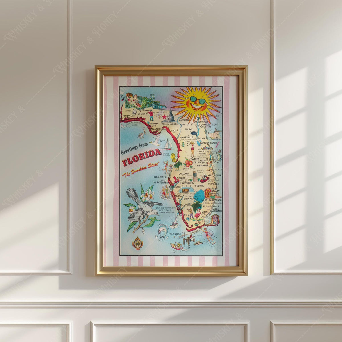 Vintage Florida Map Print