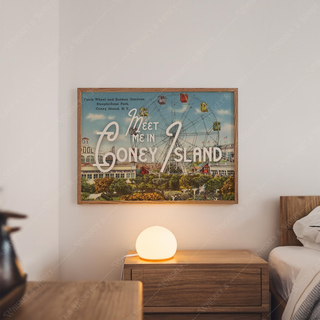 Meet Me in Coney Island Postcard Print