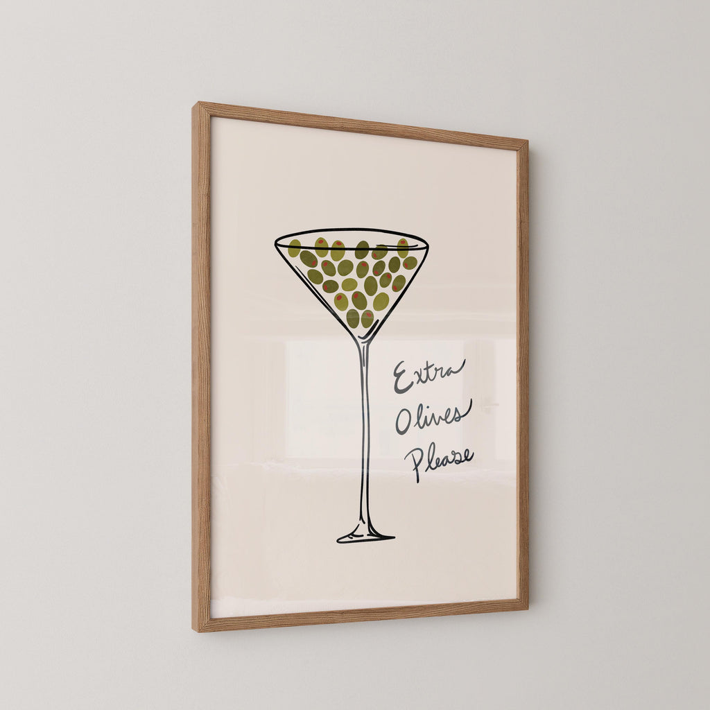 Extra Olives Please Martini Print