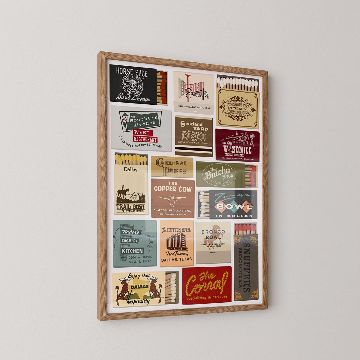 Vintage Dallas Matchbook Print