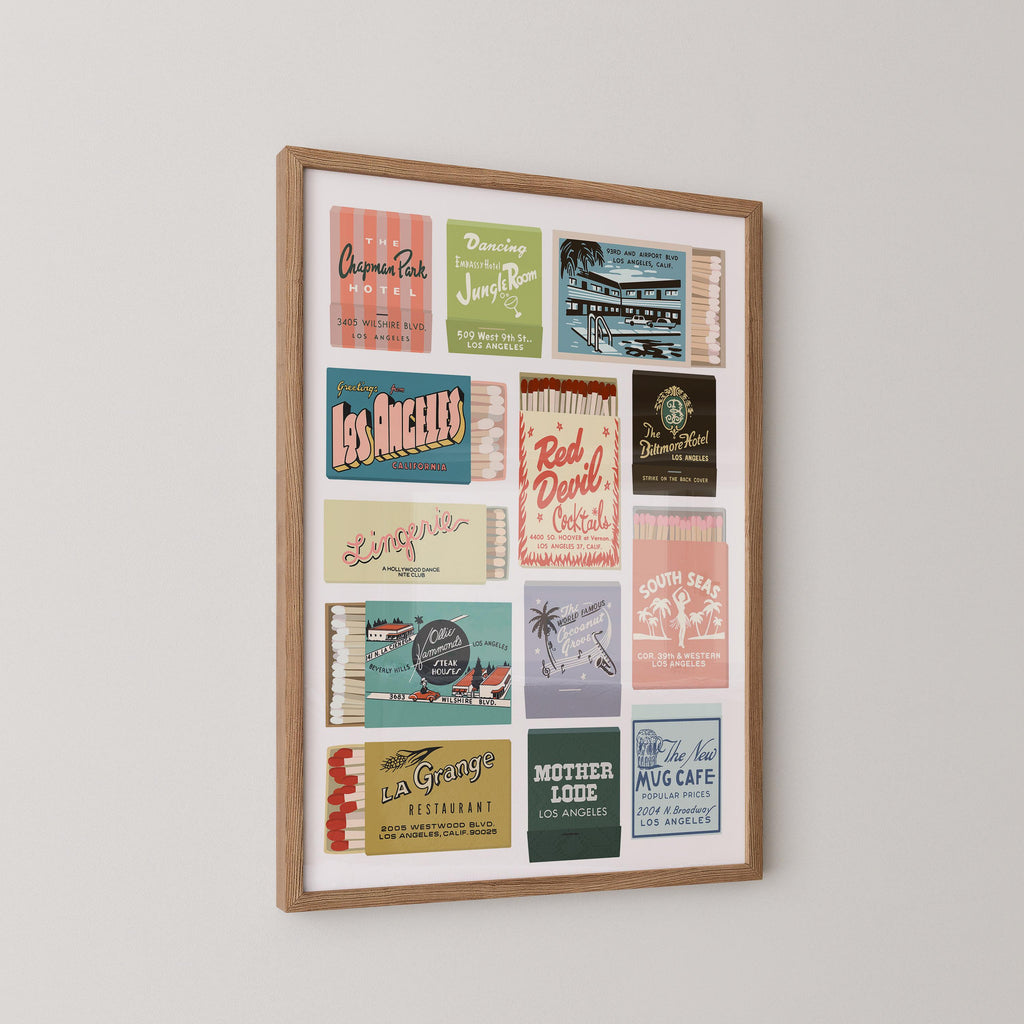 Vintage Los Angeles Matchbooks Print