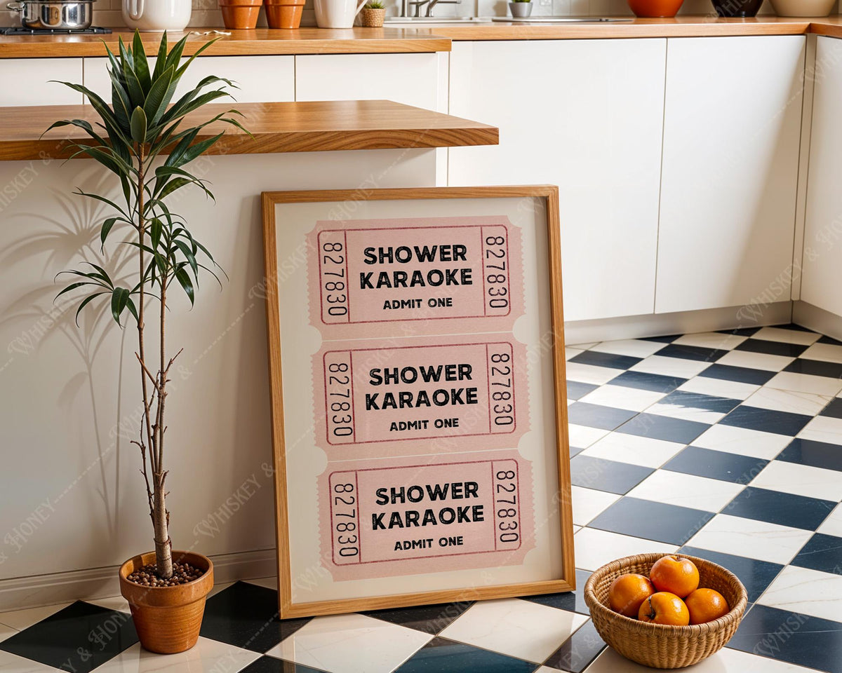 Shower Karaoke Ticket Print