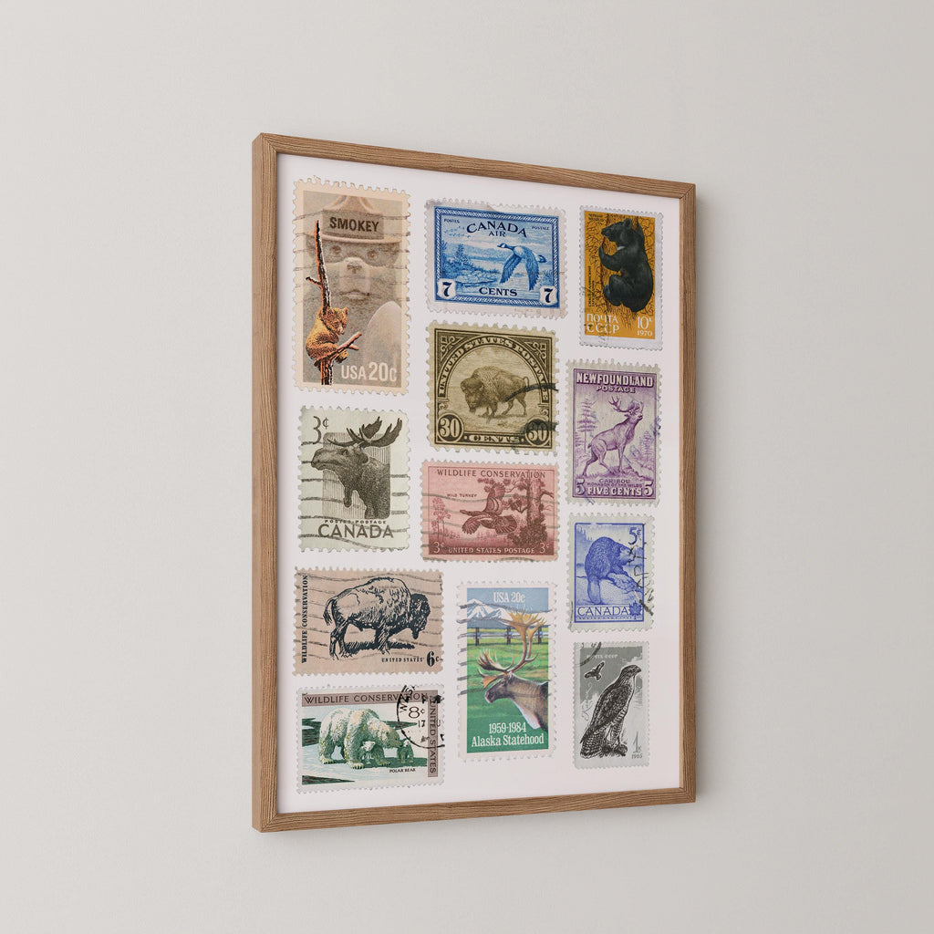 Vintage Wilderness Stamps Print